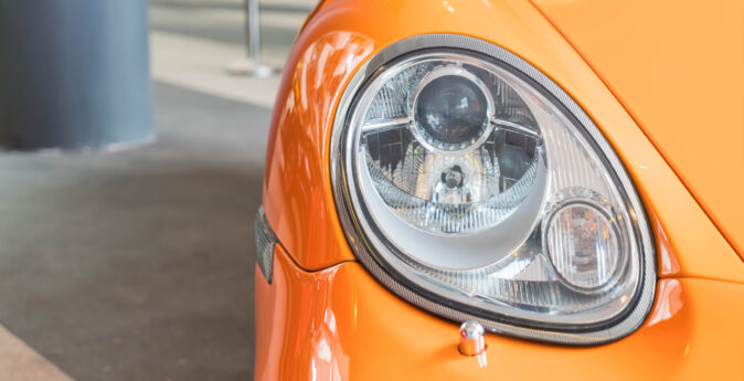 Selective focus point on Headlight lamp car